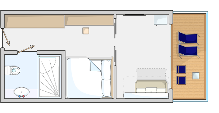 Family Balcony Cabin floor Plan