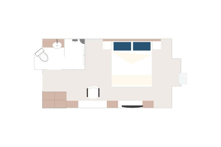 Aurora Stateroom Twin floor Plan