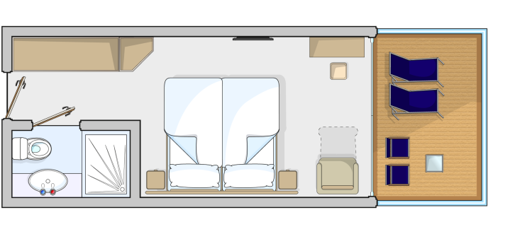 Balcony Cabin (Large Balcony) floor Plan