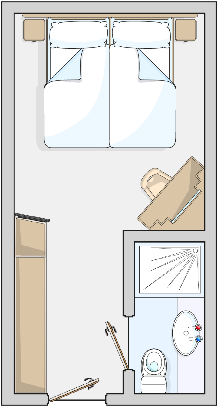 Single Inside Cabin floor Plan