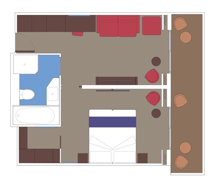 Yacht Club Executive and Family Suite with Balcony Suite floor Plan