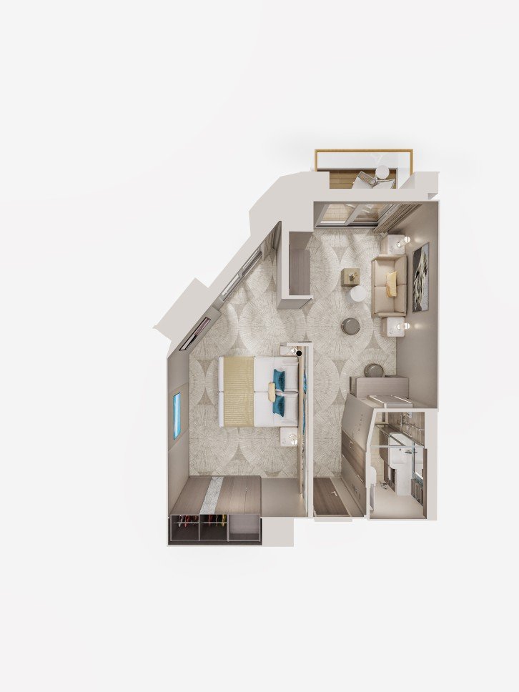 Family Suite with Master Bedroom & Balcony floor Plan