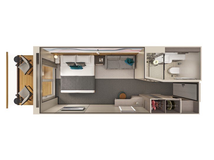 Aft-Facing Balcony floor Plan
