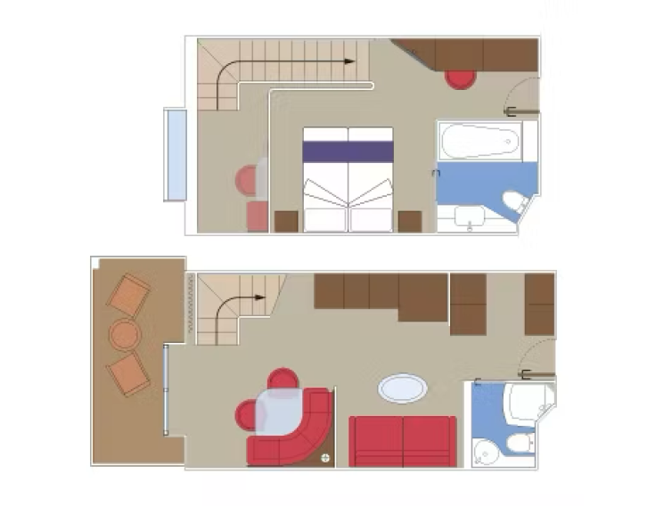 MSC Yacht Club Duplex Suite floor Plan
