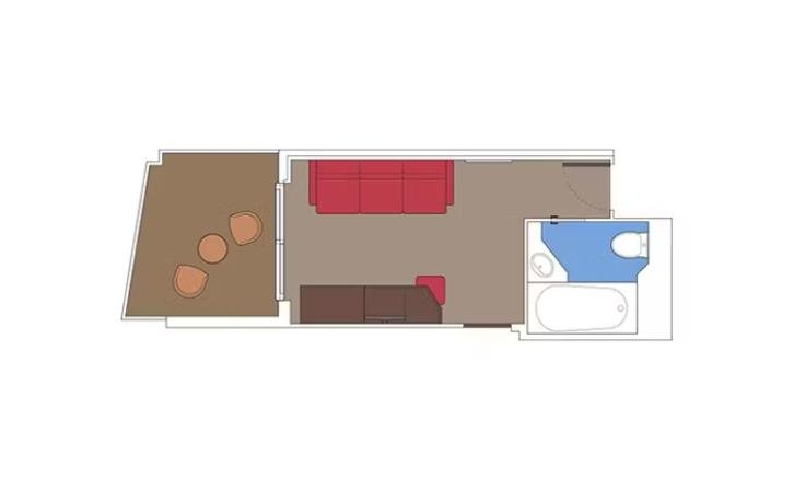 Studio Balcony floor Plan