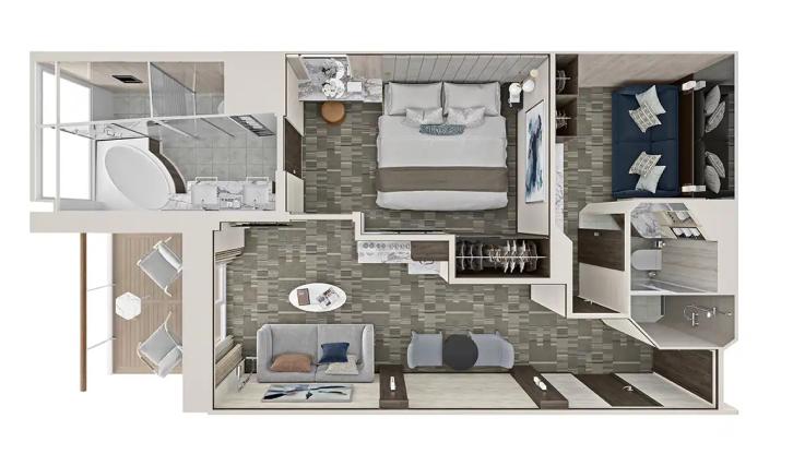 The Haven 2-Bedroom Family Villa with Balcony floor Plan