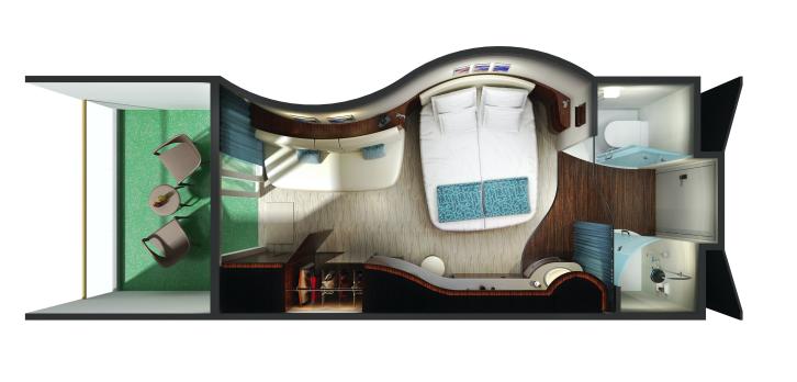 Aft-Facing Balcony floor Plan