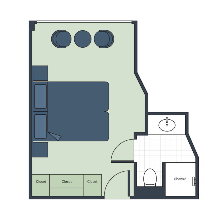 French Balcony  floor plan on S.S. Antoinette