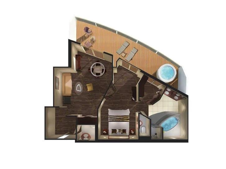 Owner's Suite with Large Balcony floor Plan