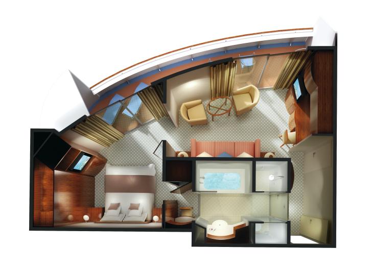 Forward-Facing Penthouse with Balcony floor Plan