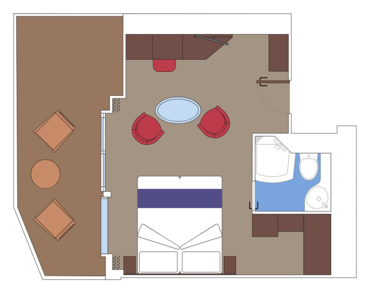 Junior Suite Aurea with Promenade & Ocean View floor Plan