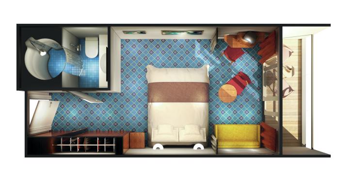 Aft-Facing Balcony floor Plan
