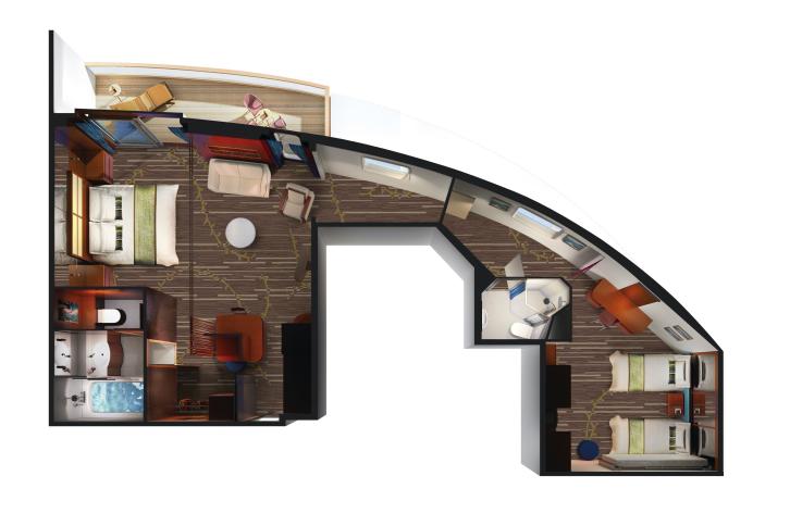 2-Bedroom Deluxe Family Suite with Balcony floor Plan
