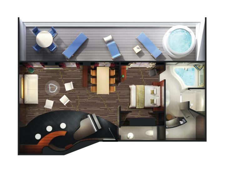 Deluxe Owner's Suite with Large Balcony floor Plan