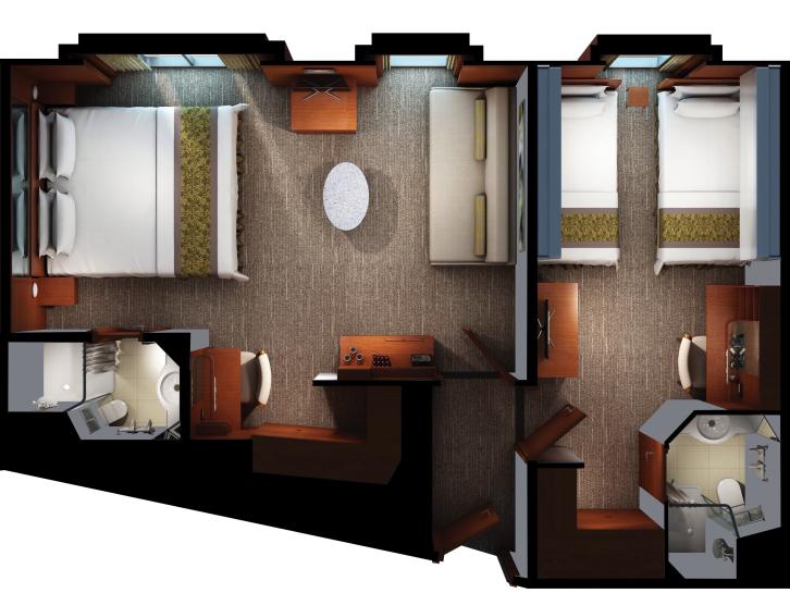 1-Bedroom Obstructed View Family Suite floor Plan