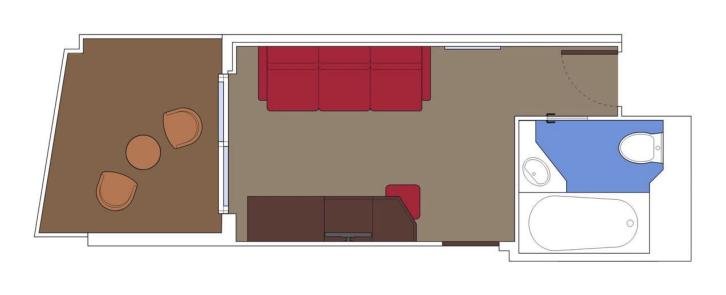 Studio Balcony floor Plan