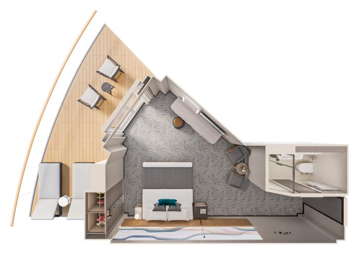 Aft-Facing Suite with Large Balcony floor Plan