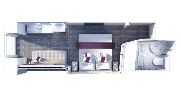 Prime Ocean View Stateroom floor Plan