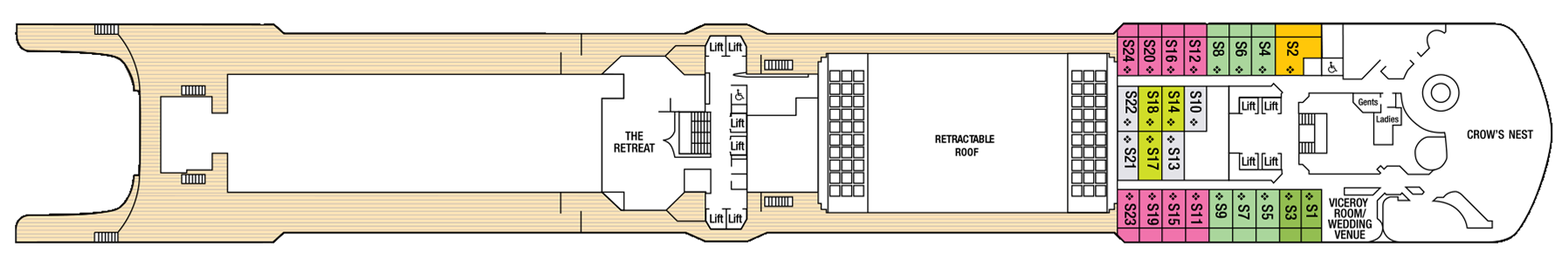 Deck 10 plan on Arcadia