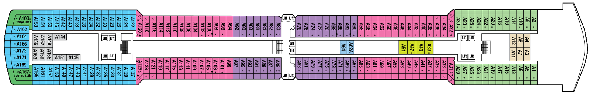 Deck 8 plan on Arcadia