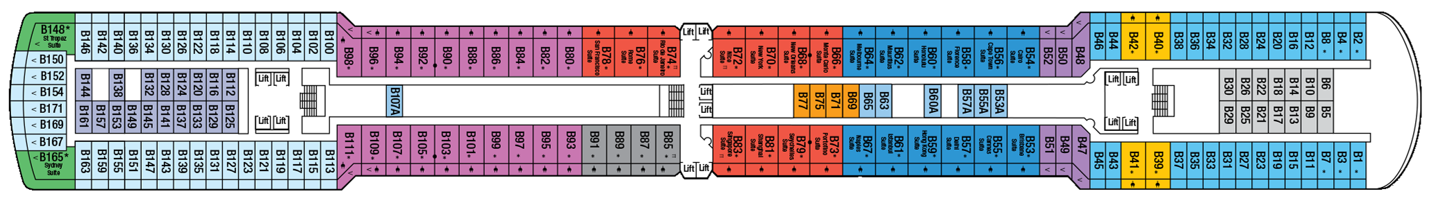 Deck 7 plan on Arcadia