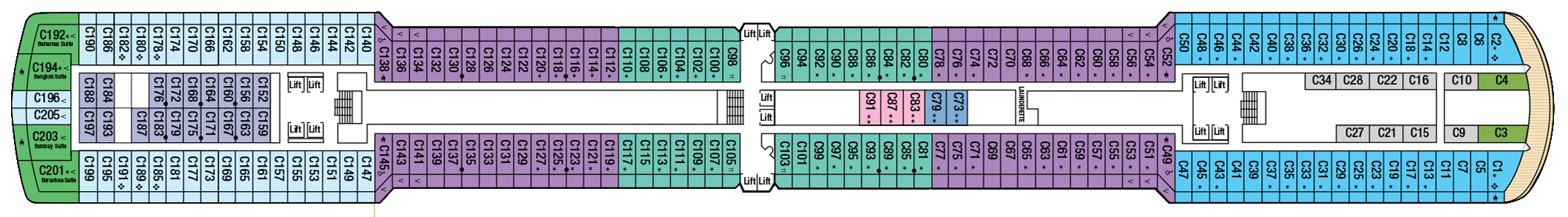 Deck 6 plan on Arcadia