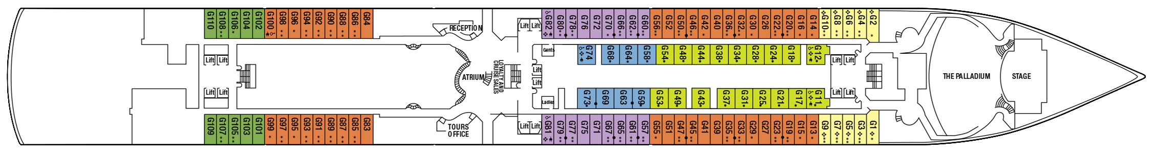Deck 1 plan on Arcadia