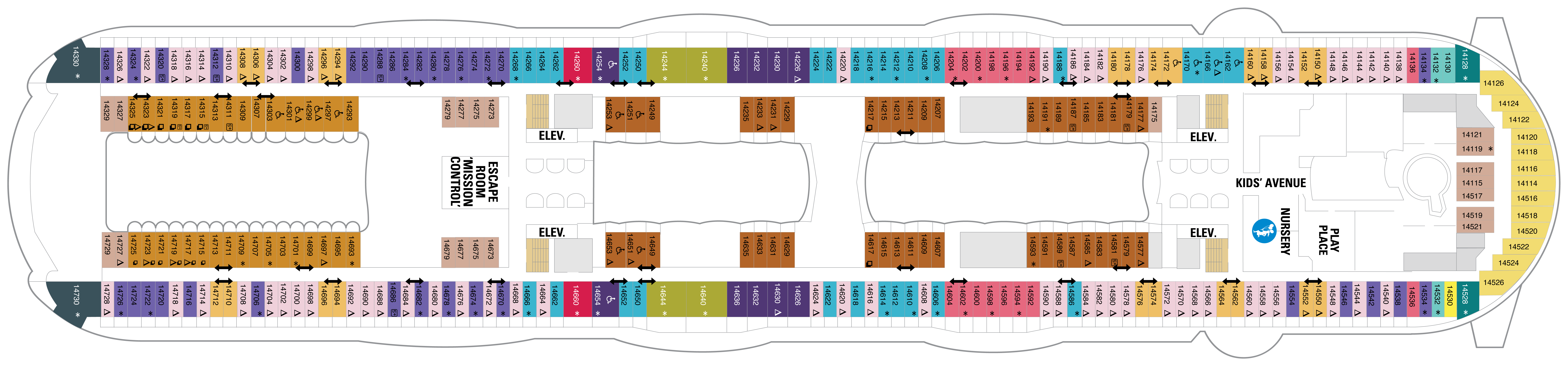 Deck 14 plan on Allure of the Seas