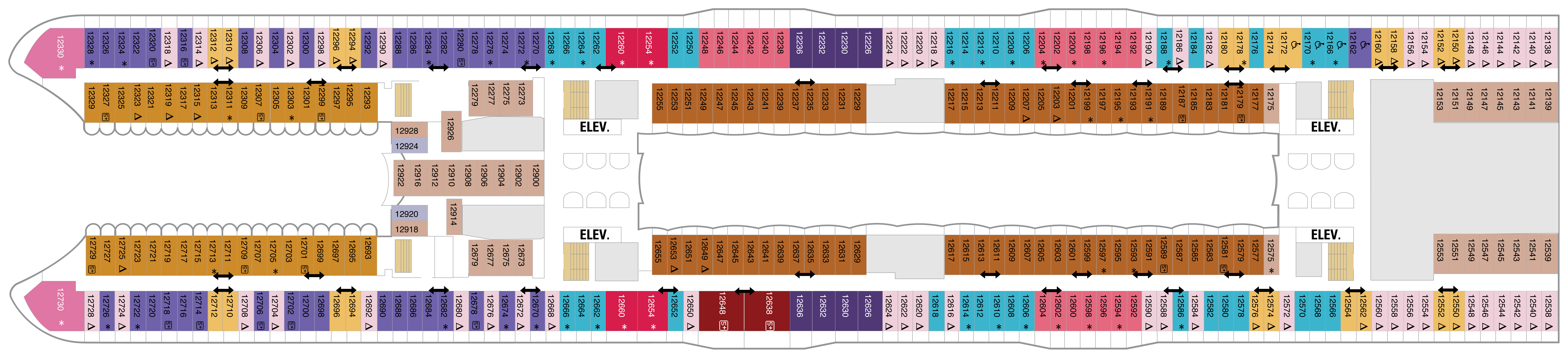 Deck 12 plan on Allure of the Seas