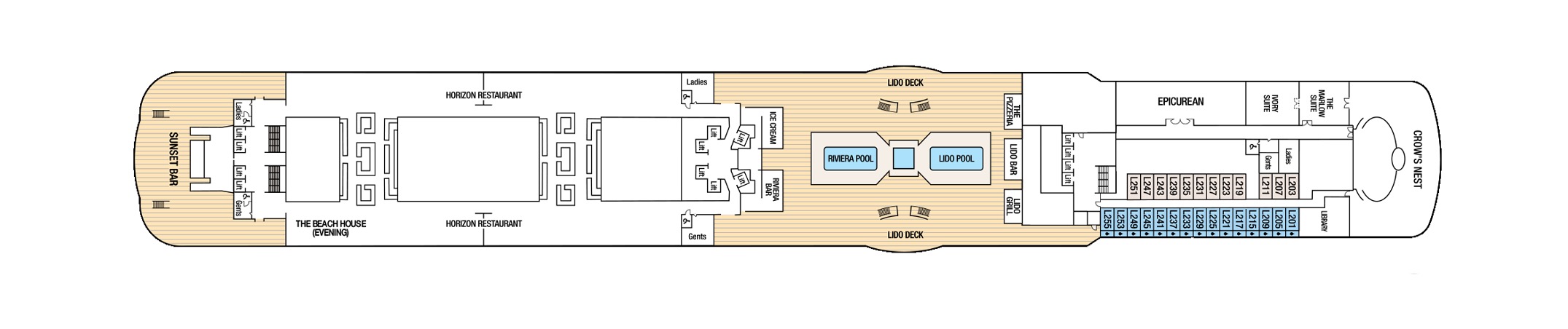 Deck 16 plan on Britannia