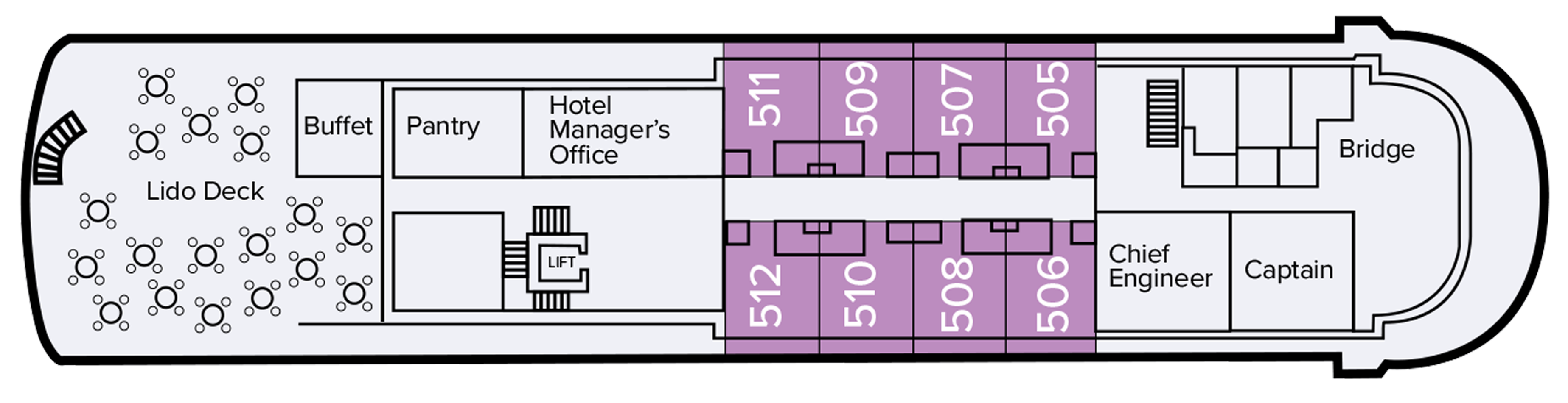 Bridge Deck plan on MS Caledonian Sky