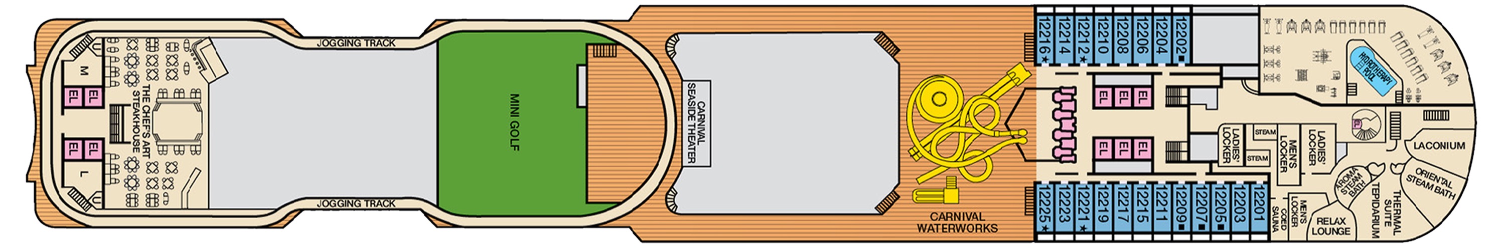 Deck 12 plan on Carnival Dream