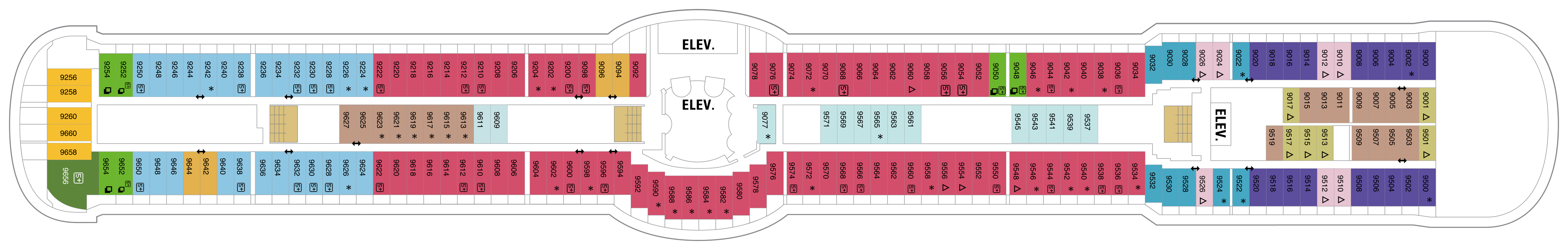 Deck 9 plan on Brilliance of the Seas