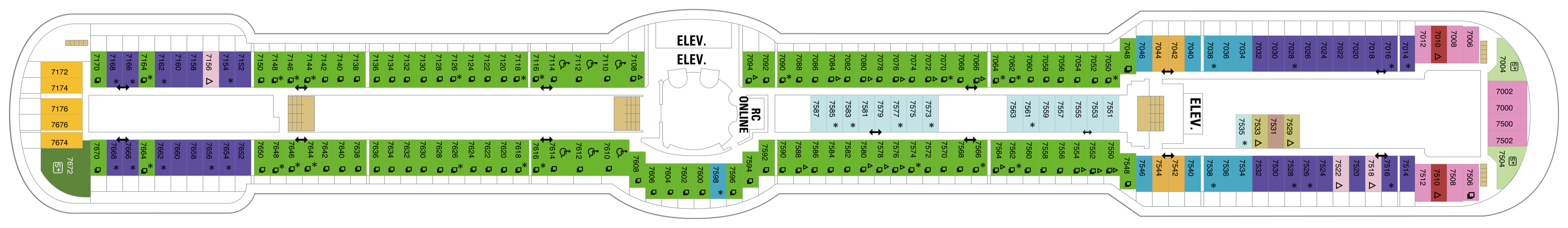 Deck 7 plan on Brilliance of the Seas