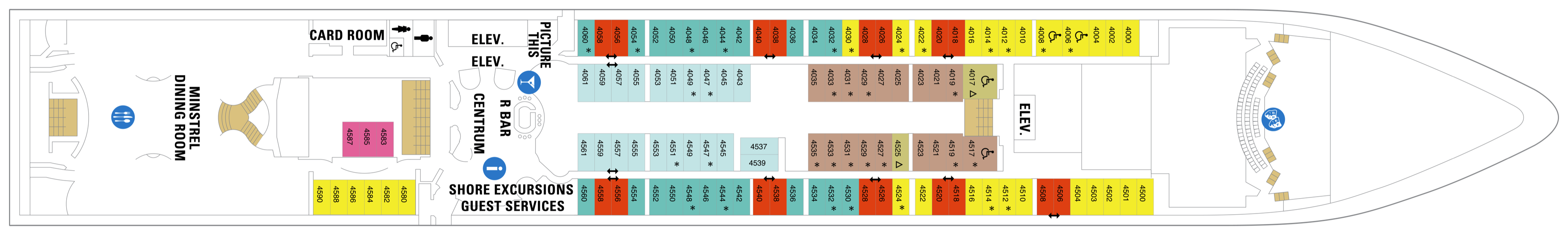 Deck 4 plan on Brilliance of the Seas