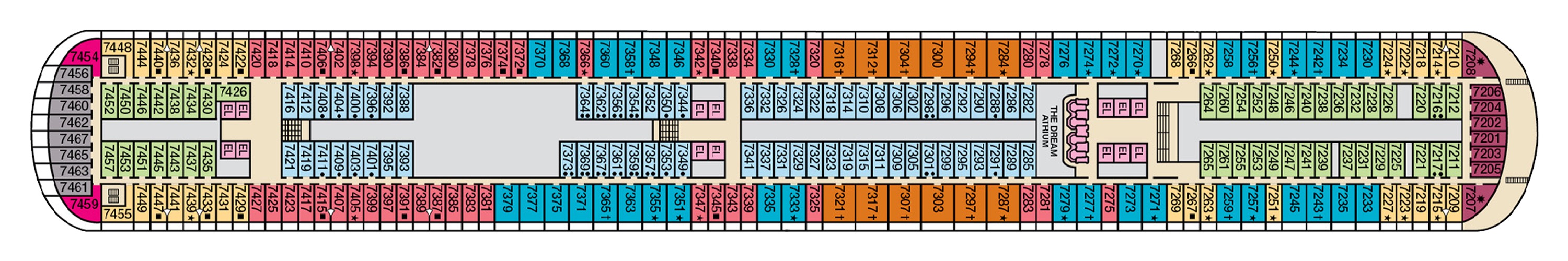 Deck 7 plan on Carnival Dream