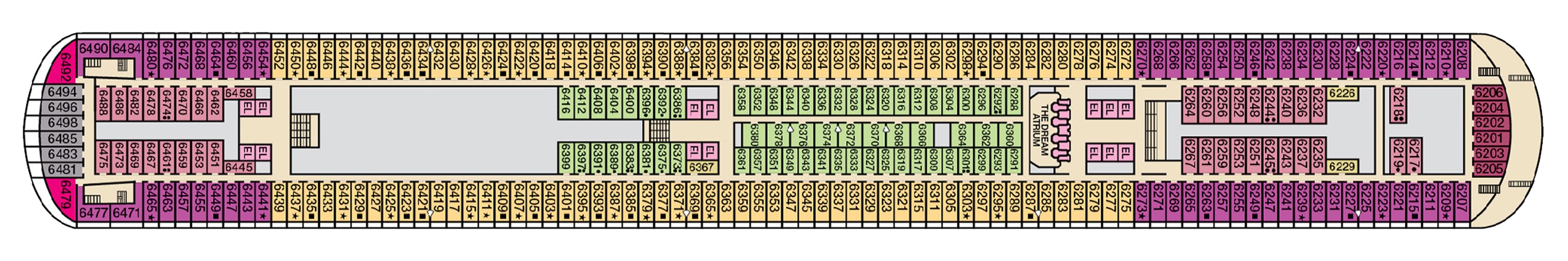 Deck 6 plan on Carnival Dream