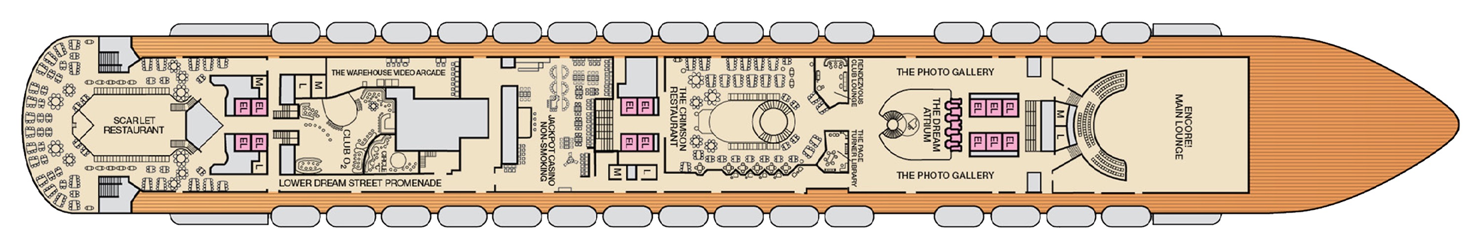 Deck 4 plan on Carnival Dream