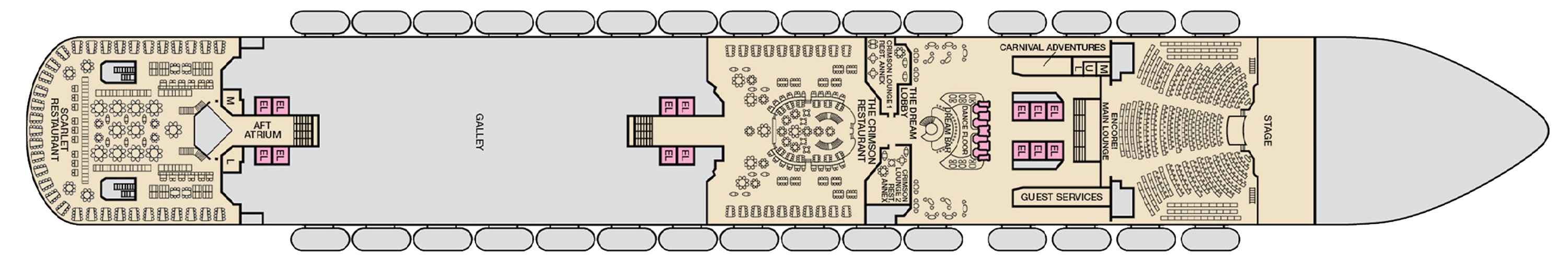 Deck 3 plan on Carnival Dream