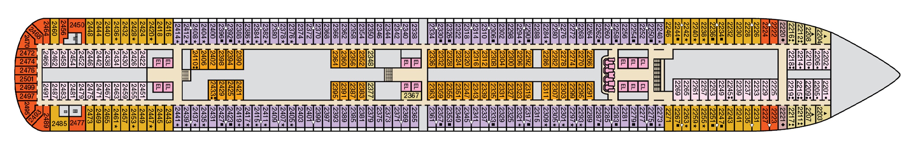 Deck 2 plan on Carnival Dream