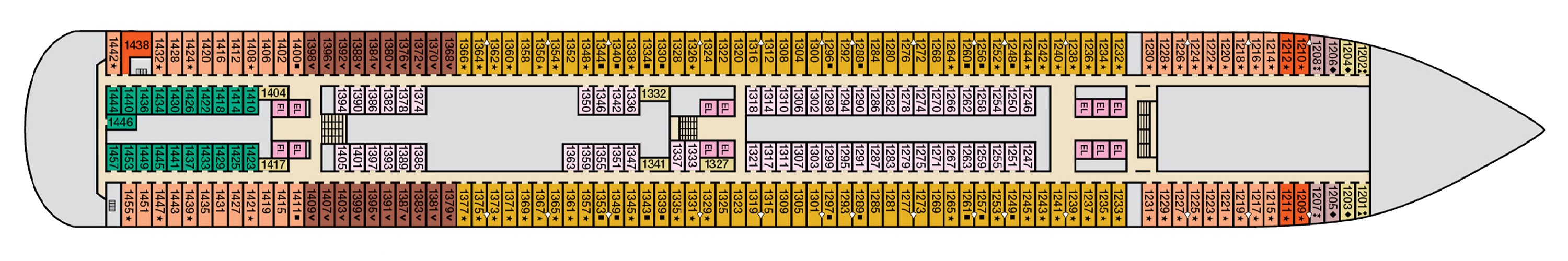 Deck 1 plan on Carnival Dream