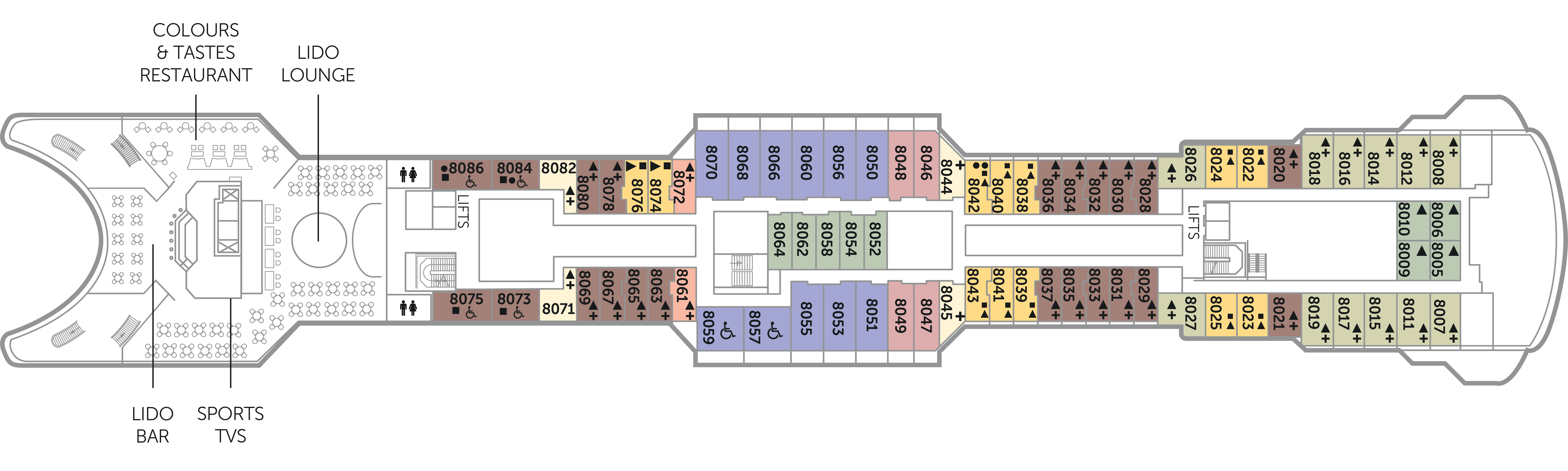 Lido Deck 8 plan on Balmoral