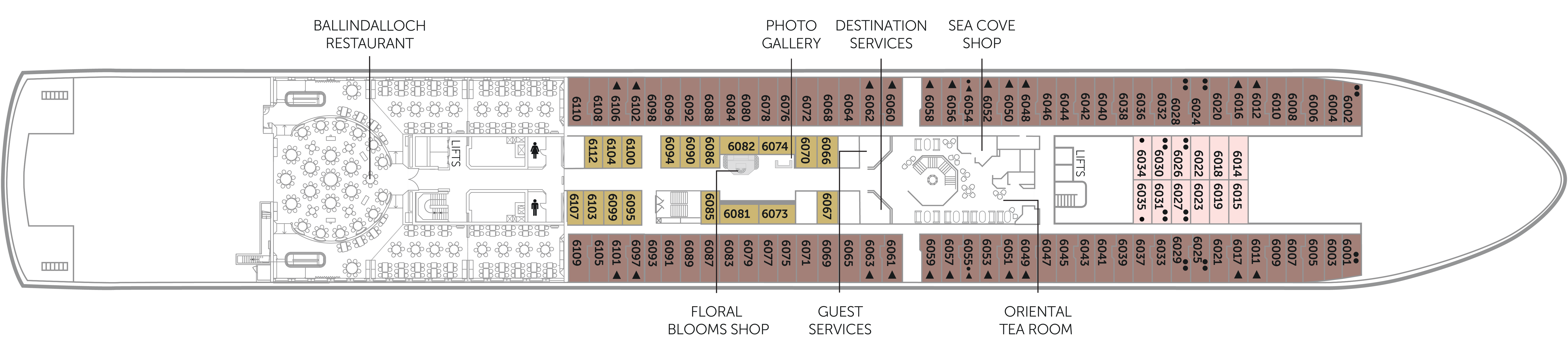 Main Deck 6 plan on Balmoral