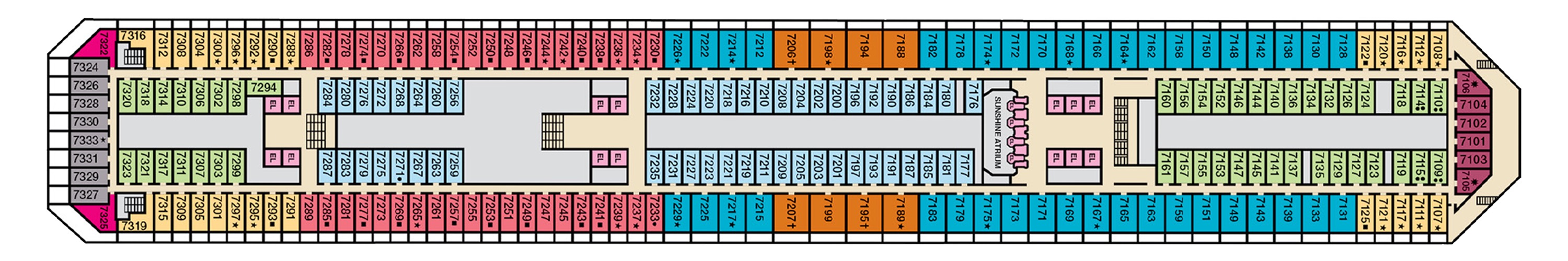 Deck 7 plan on Carnival Sunshine