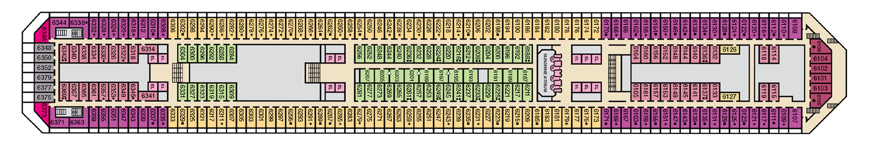 Deck 6 plan on Carnival Sunshine