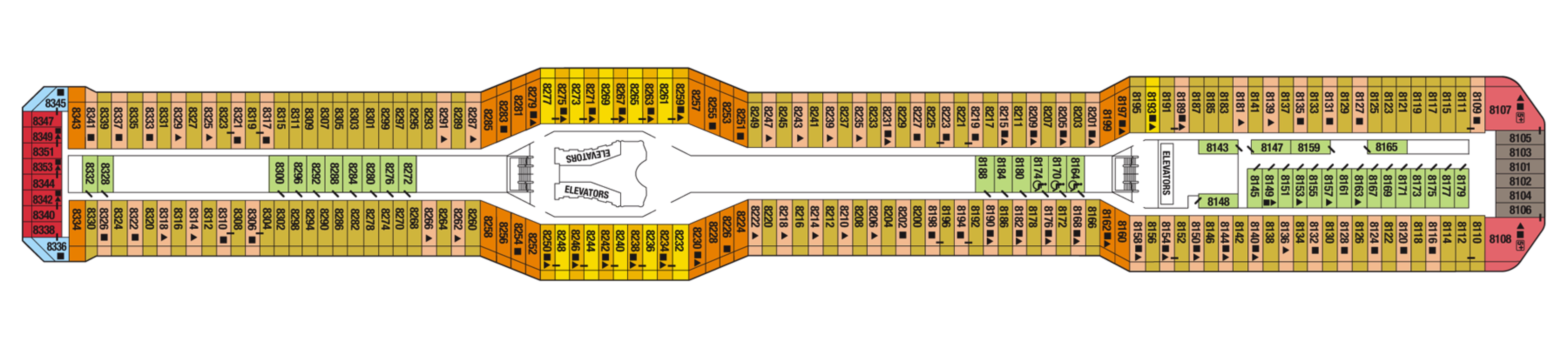 Deck 8 plan on Celebrity Equinox