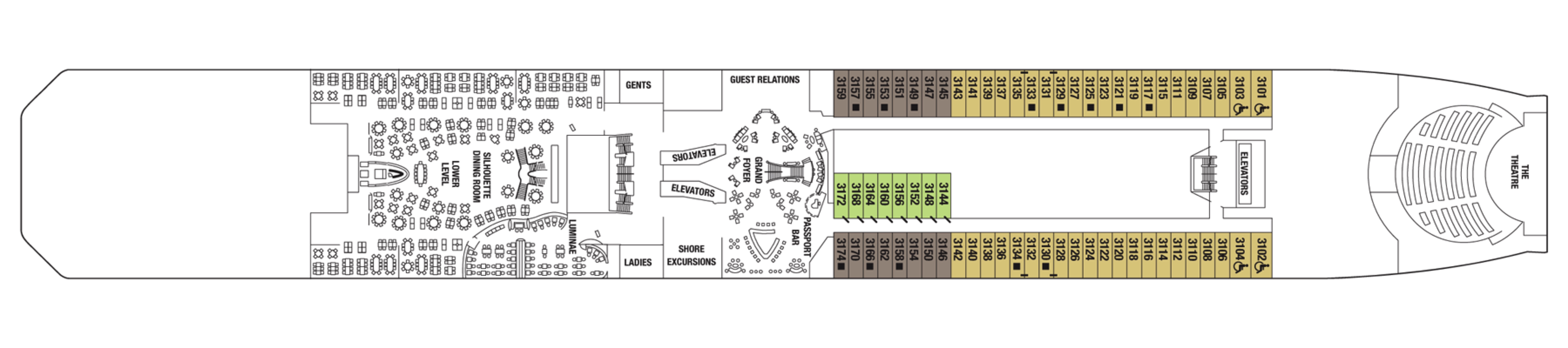 Deck 3 plan on Celebrity Equinox