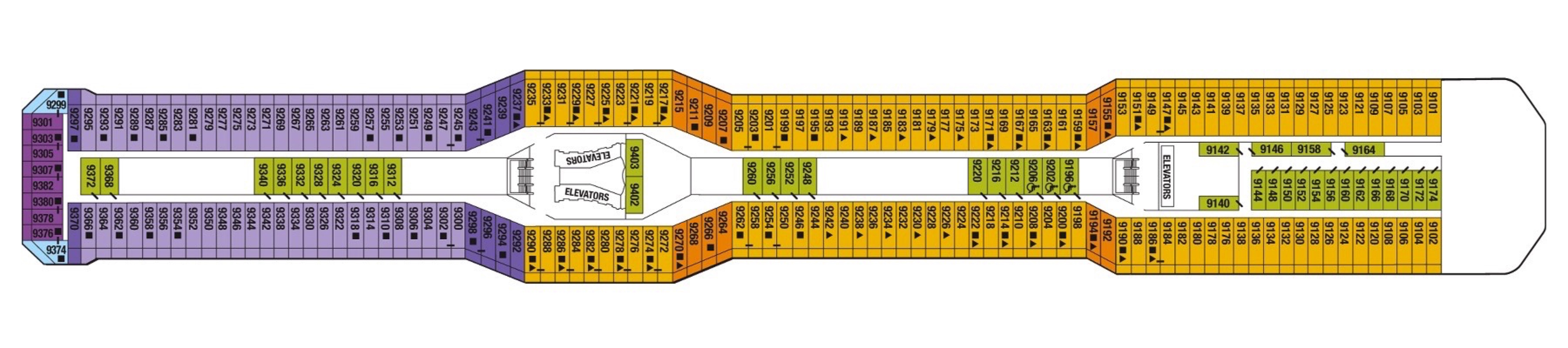 Deck 9 plan on Celebrity Eclipse