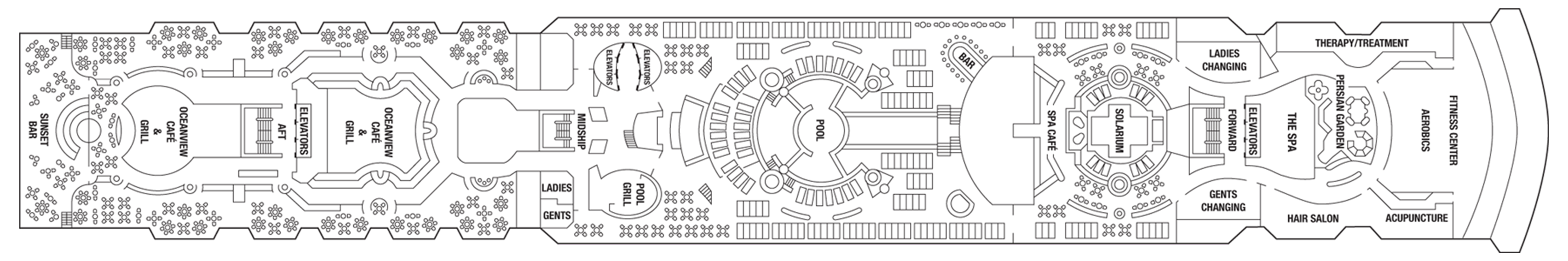Deck 10 plan on Celebrity Infinity