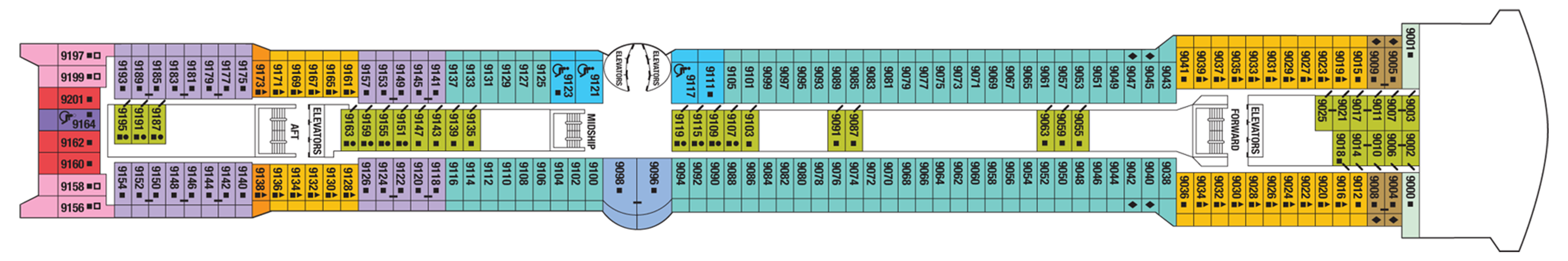Deck 9 plan on Celebrity Infinity